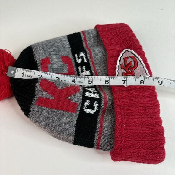 Kansas City Chiefs Cuffed Beanie Hat, Red, New Era, Pom - Picture 7 of 7